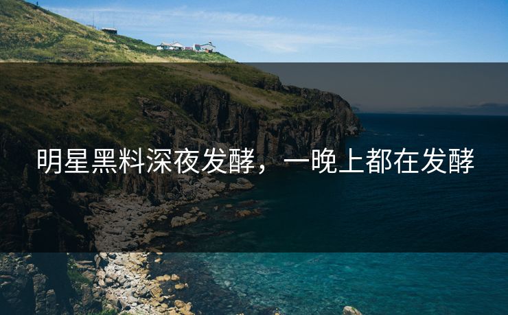 明星黑料深夜发酵，一晚上都在发酵